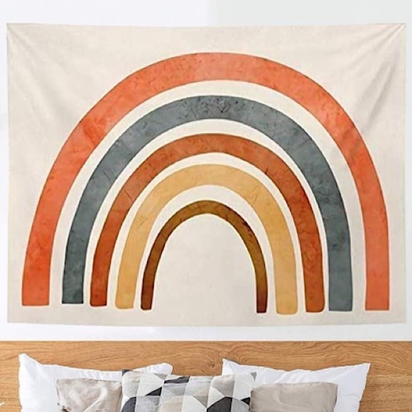 Vintage Rainbow Hand-painted Modern Design Art Decor for YogaMat/Bedspread/Wall
